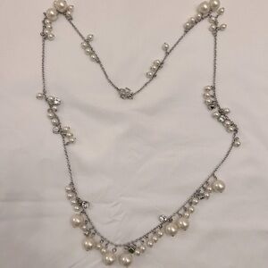 Silver Tone Beaded Chain 16 Inches